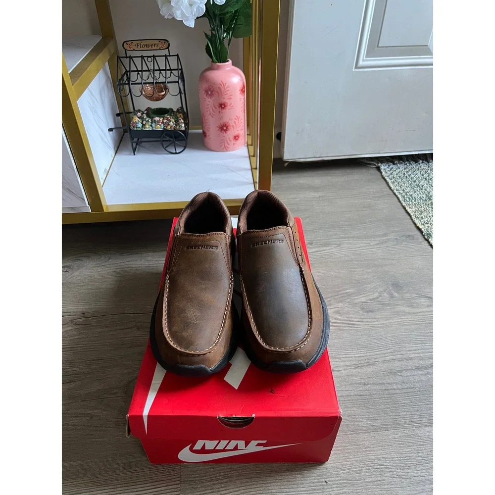 Skechers Men's Zenfield Fredrick Loafers Dark Brown 205312 Size 10